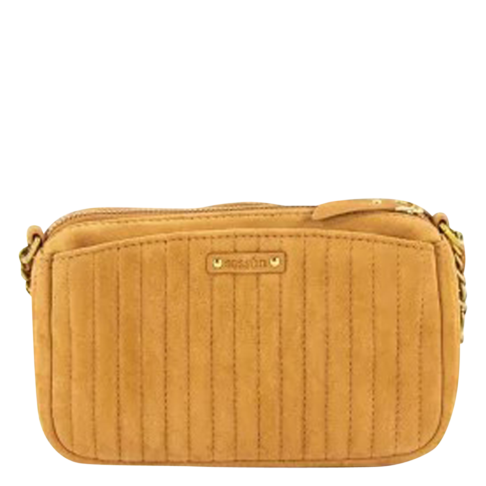 DIVINOU - Petit sac bandoulière en cuir velours | Jaune