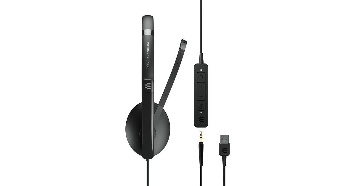 EPOSADAPT 165 USB II on-ear headset  (Zwart, Stereo, USB)
