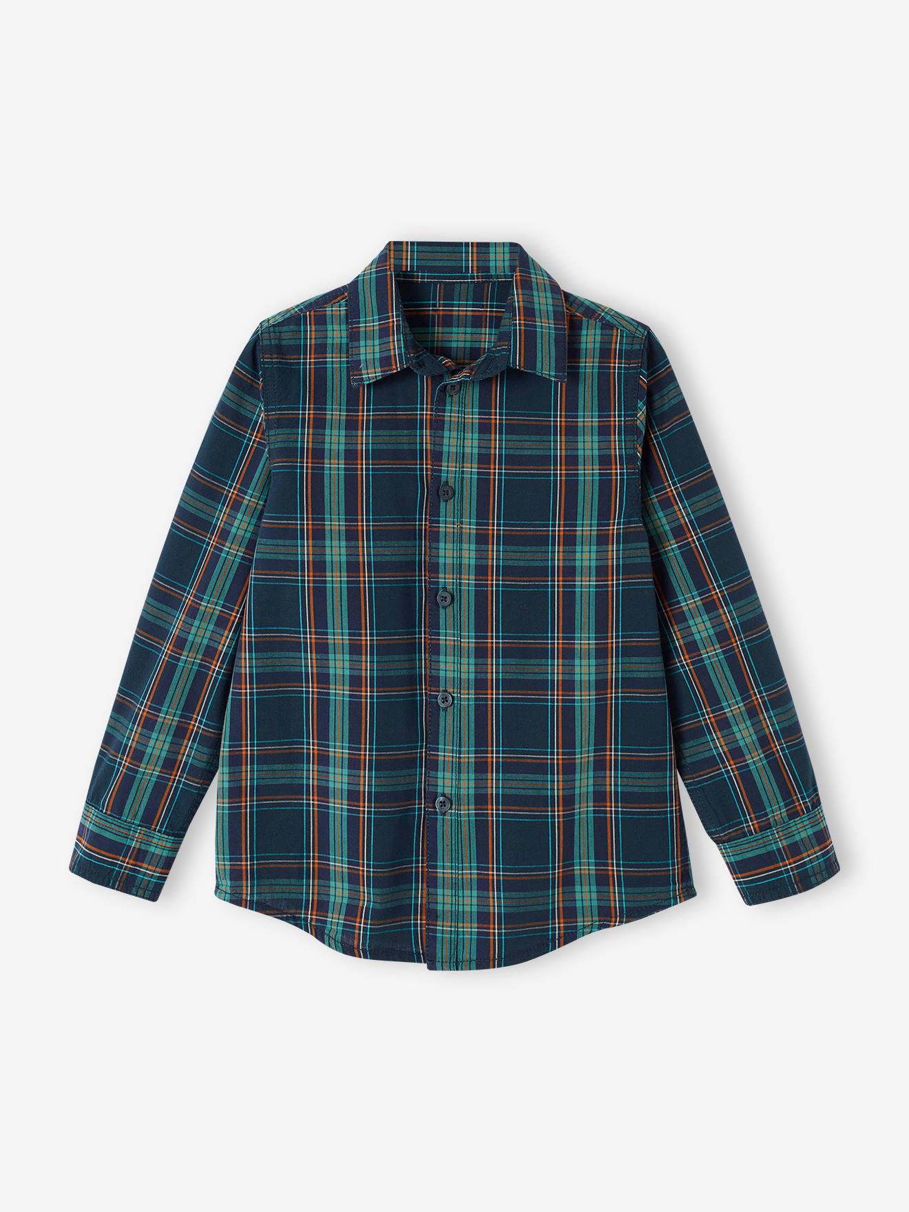 Camisa xadrez verde pinho para meninos