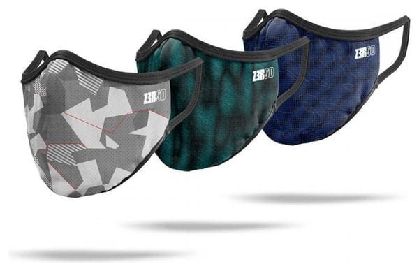 Masque Covid-19 (x3) Z3rod Gris Vert Bleu