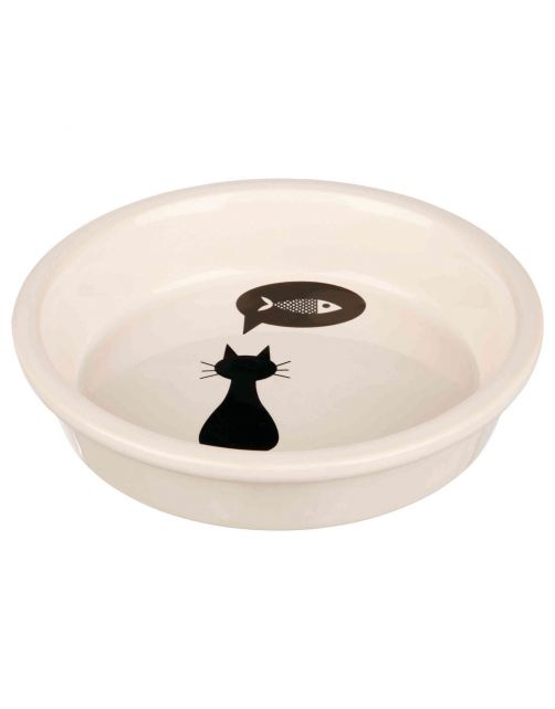 Trixie Keramische Voer\/Waterbak - Kattenvoerbak - 13 cm 0.25 l Wit