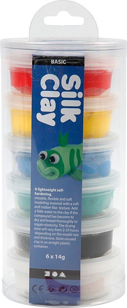 Silk Clay - Modellervoks Sæt - 6 Farver - 6X14 G