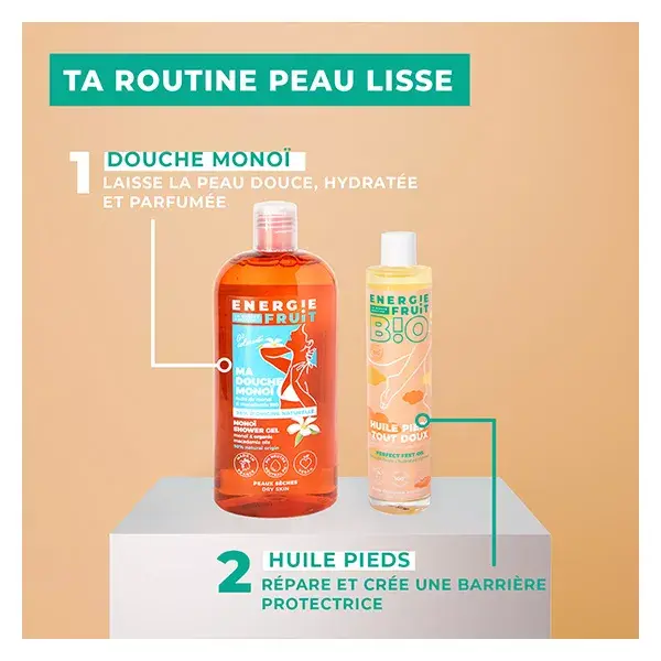 Óleo para os pés Energie Fruit Soft, certificado orgânico pela Ecocert, 100ml