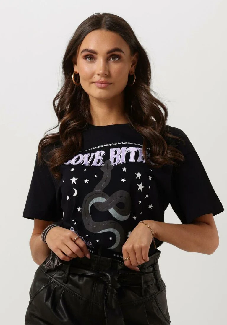 GOOSECRAFT zwarte goosecraft t-shirt gc love bites tee