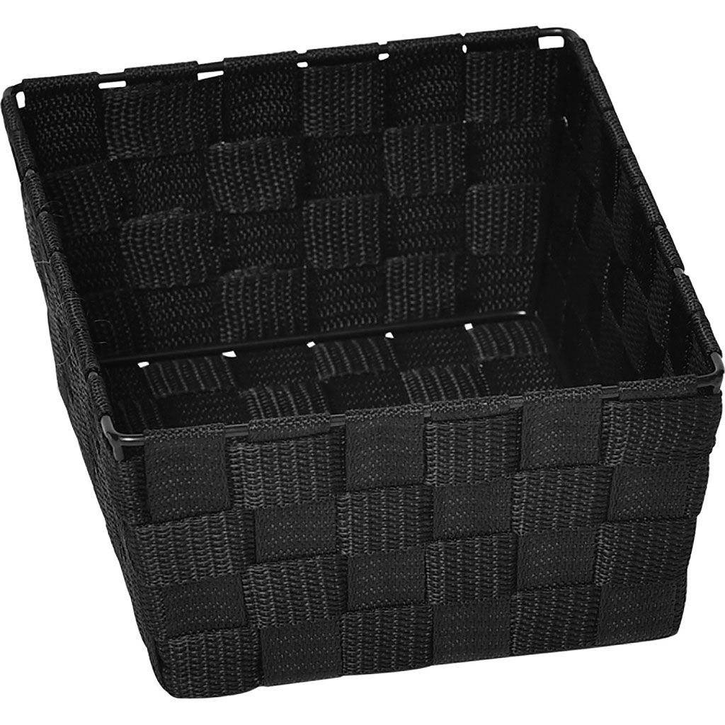 Panière dressing polyester noire 10x19.5x25cm
