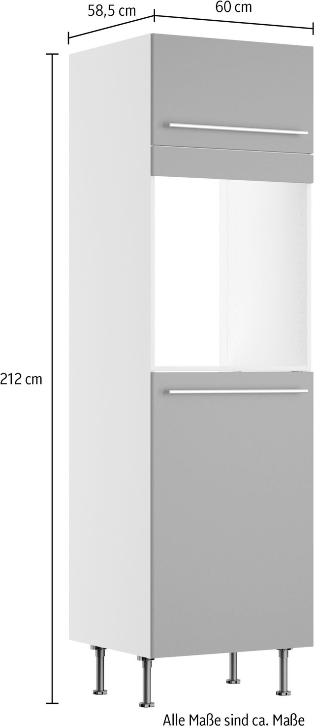 KOCHSTATION Backofen/Kühlumbauschrank »KS-Bern2« B 60 cm, H 211,8 cm, 1 Klappe, 1 Tür (H 89,2 cm), 1 feste Blende