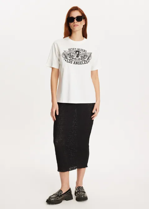 T-shirt met print LA off-white (WIT.O)