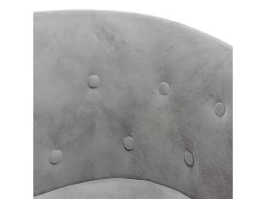 Fauteuil cabriolet gris clair velours