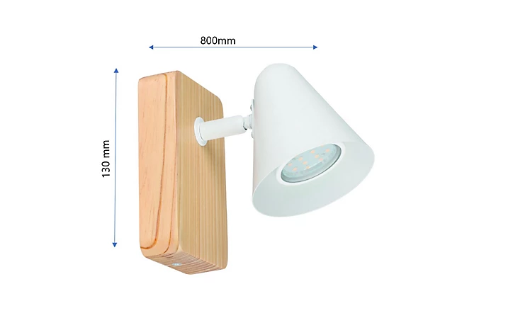 Spot patère Cauquennes GU10 IP44 6W Ø 16 x H. 12,5 cm blanc