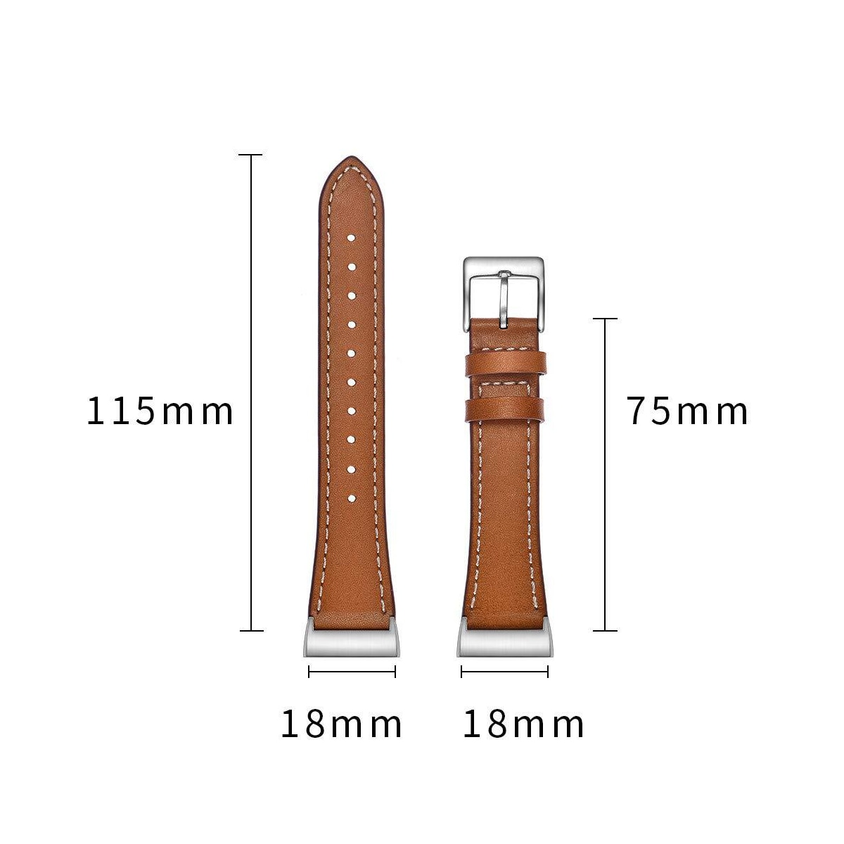 Reim til Fitbit Charge 3/4 i brunt skinn