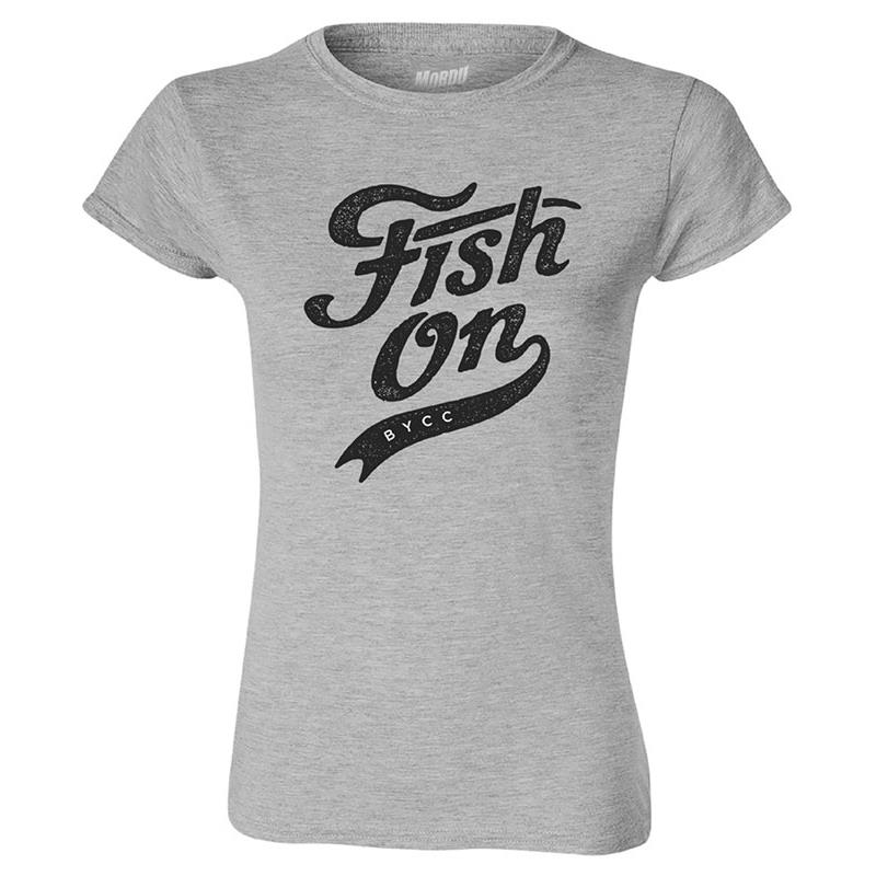 Tee Shirt Manches Courtes Femme Cyril Chauquet Fish On Vintage - Gris