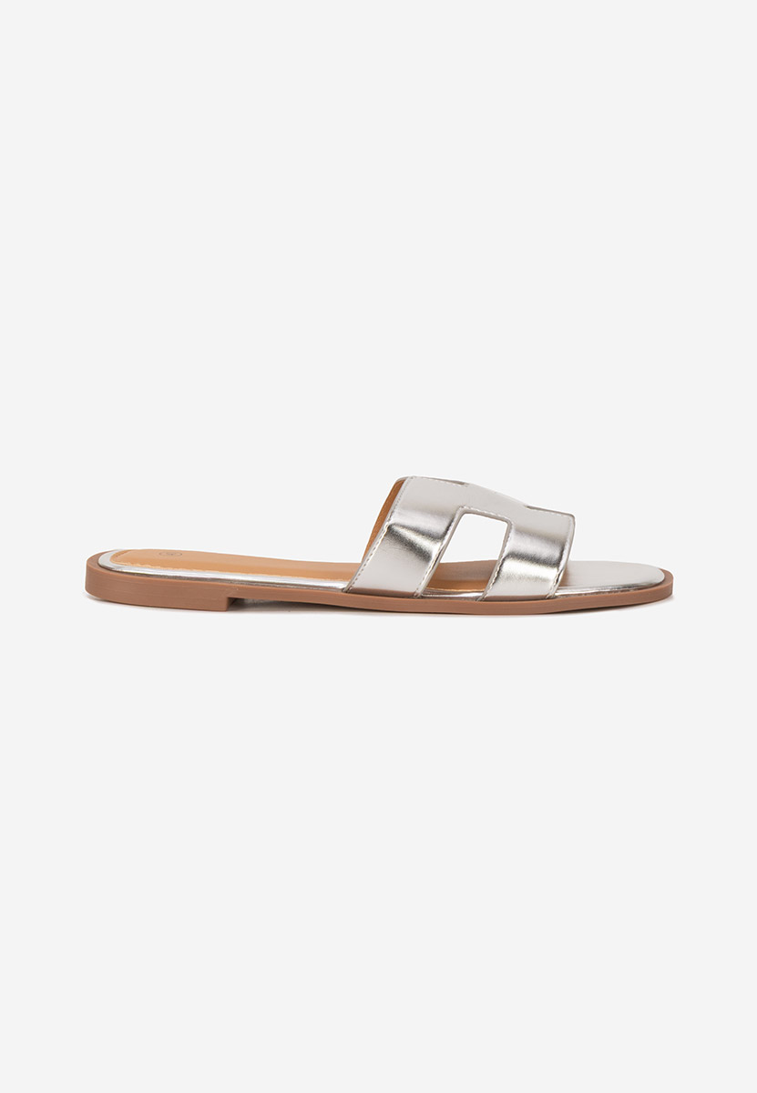 Mules plates femme argent Lecya