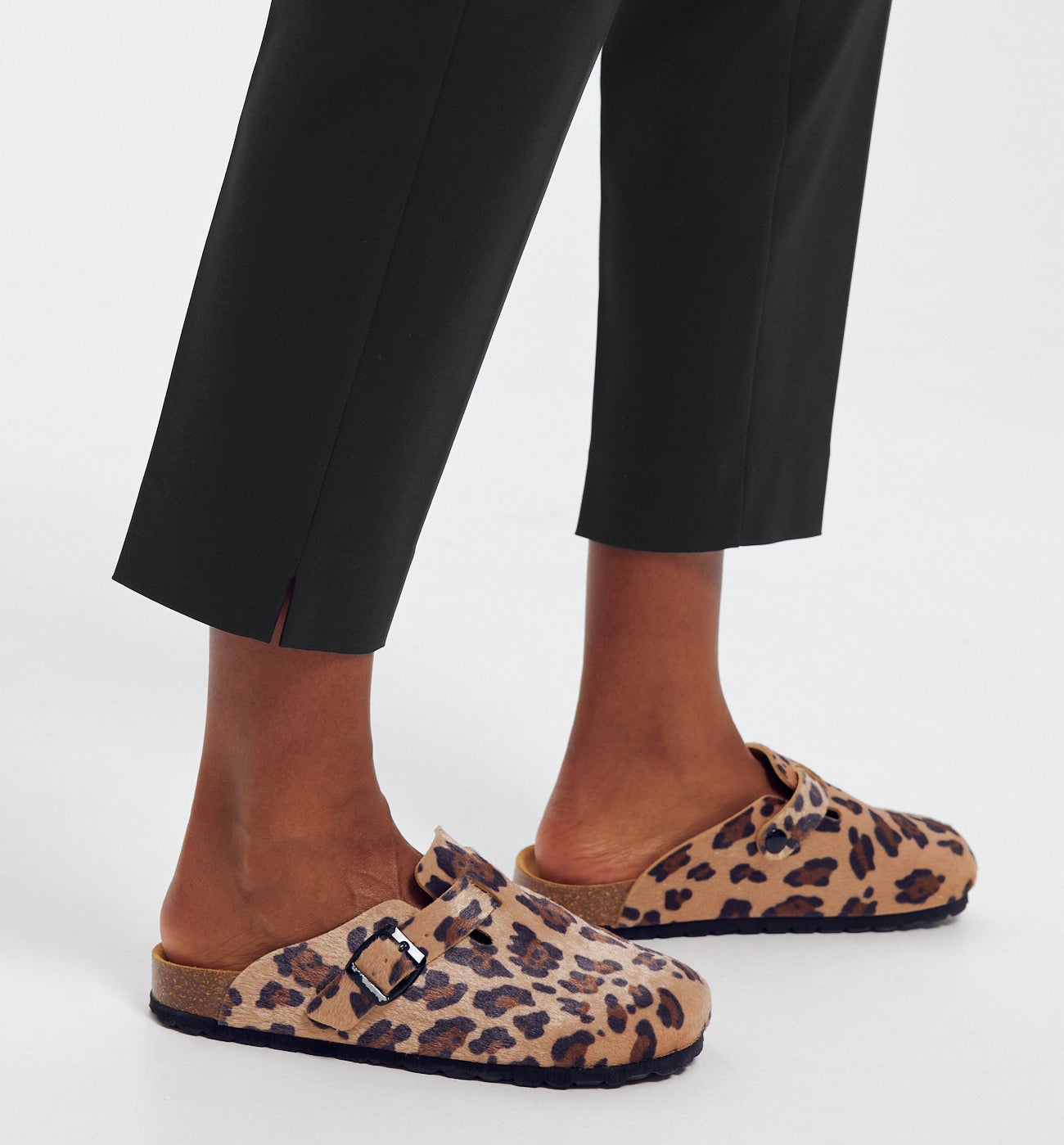 Pantalon cigarette uni Femme - Noir