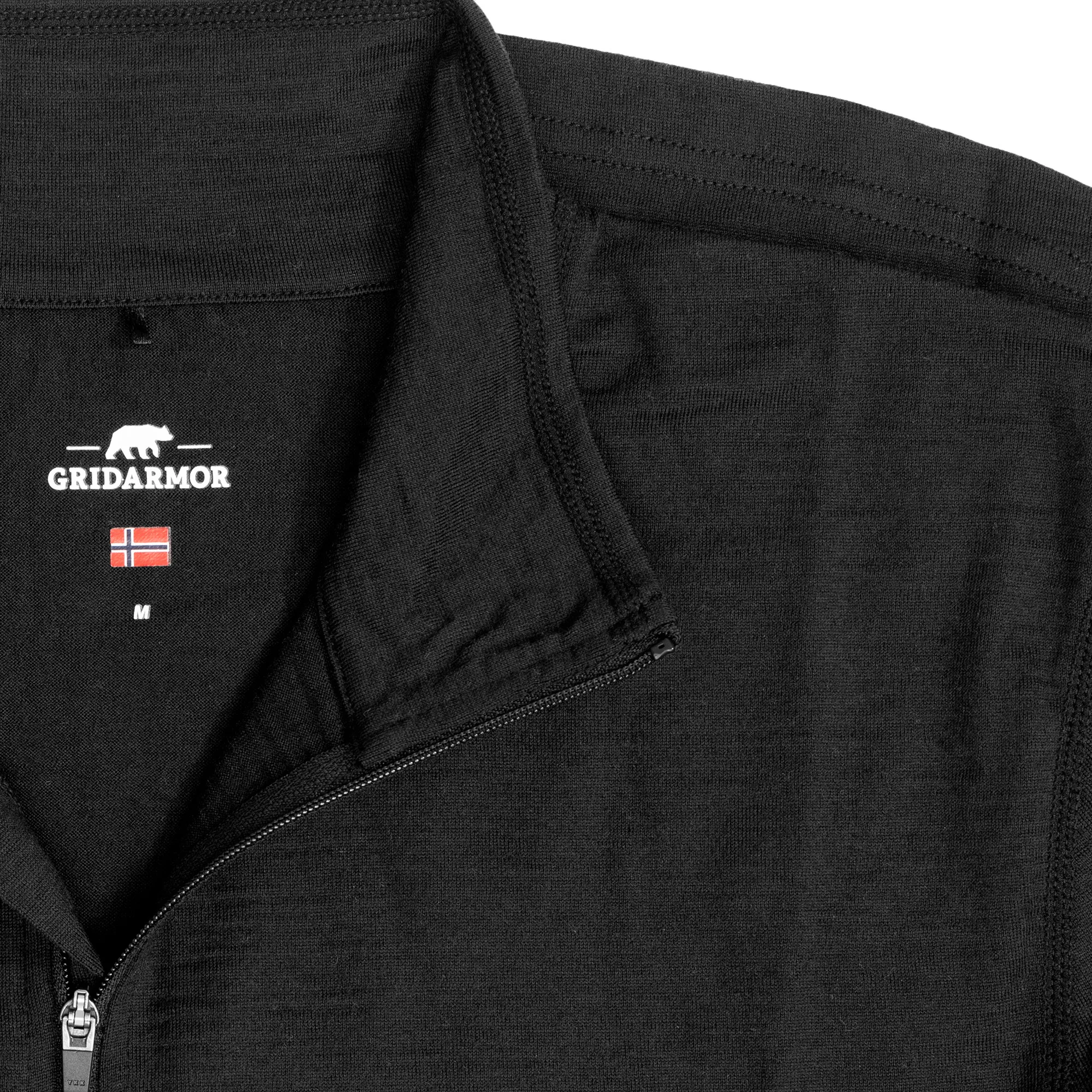 Gridarmor Merino Undertøy Zip Top Men Black Beauty