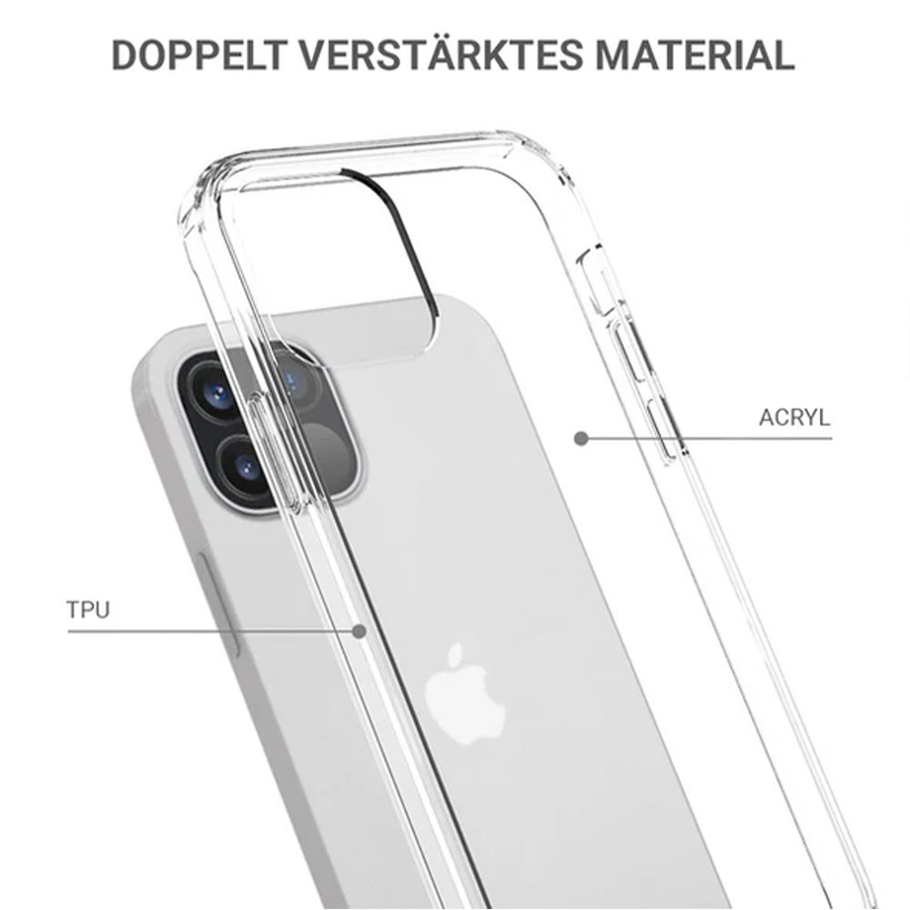 iPhone 16 Hybrid Hülle TPU Bumper   Acryl Rückseite Pankow (11086) - Transparent