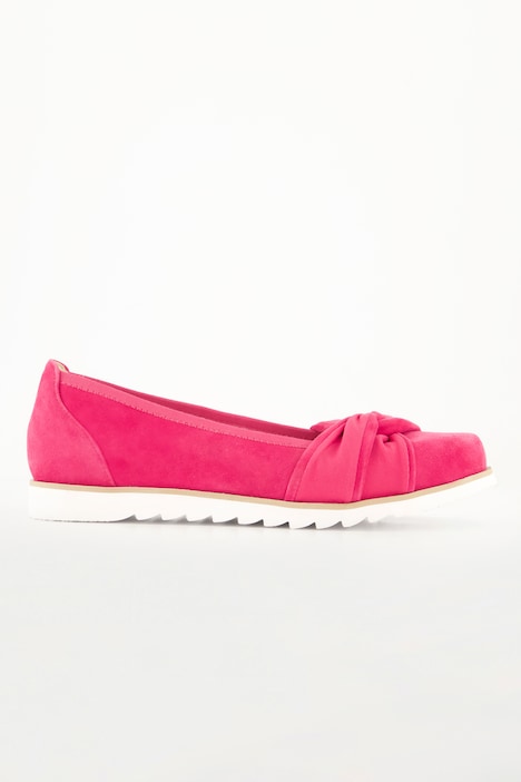 Ballerinas, Zierknoten, Velours, Weite H