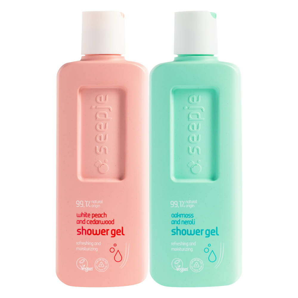 Seepje Witte Perzik en Cederhout +Eikenmos en Neroli Douchegel Pakket