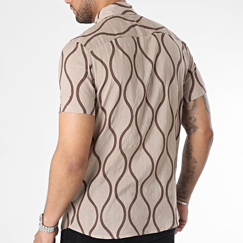 Chemise Manches Courtes Beige