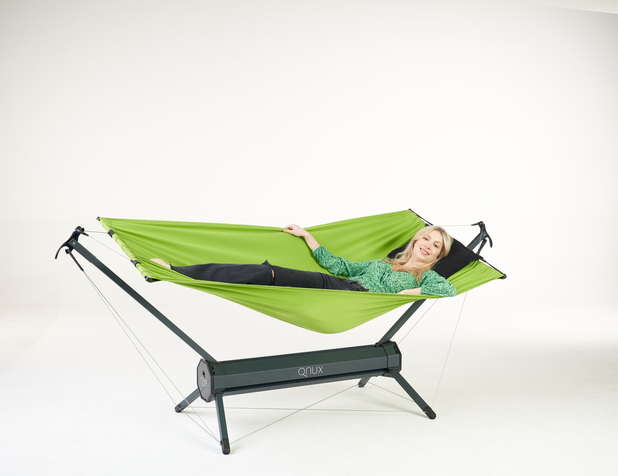 QNUX Travel Bed (Arcan Grau, Natura Grün)
