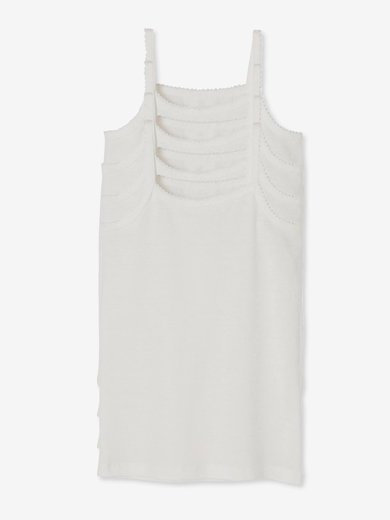 Conjunto de 4 regatas brancas para meninas