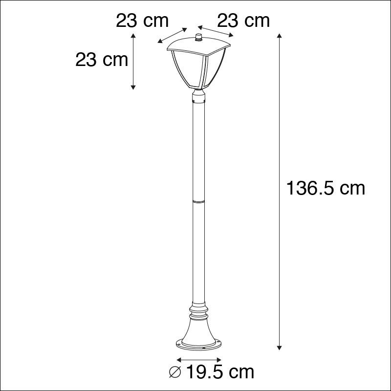 Moderne buitenlantaarn, donkergrijs, 136,5 cm - Platar