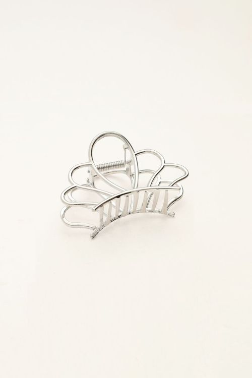 Zilverkleurige schelp haarclip