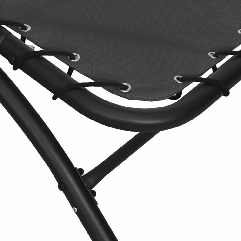 Transat chaise longue bain de soleil lit de jardin terrasse meuble d'extérieur et auvent 167 x 80 x 195 cm tissu et acier gri