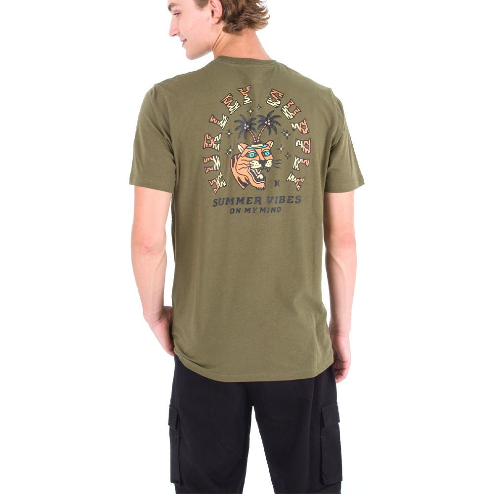 Hurley EVD SUMMER VIBES - Tee-shirt Homme olive