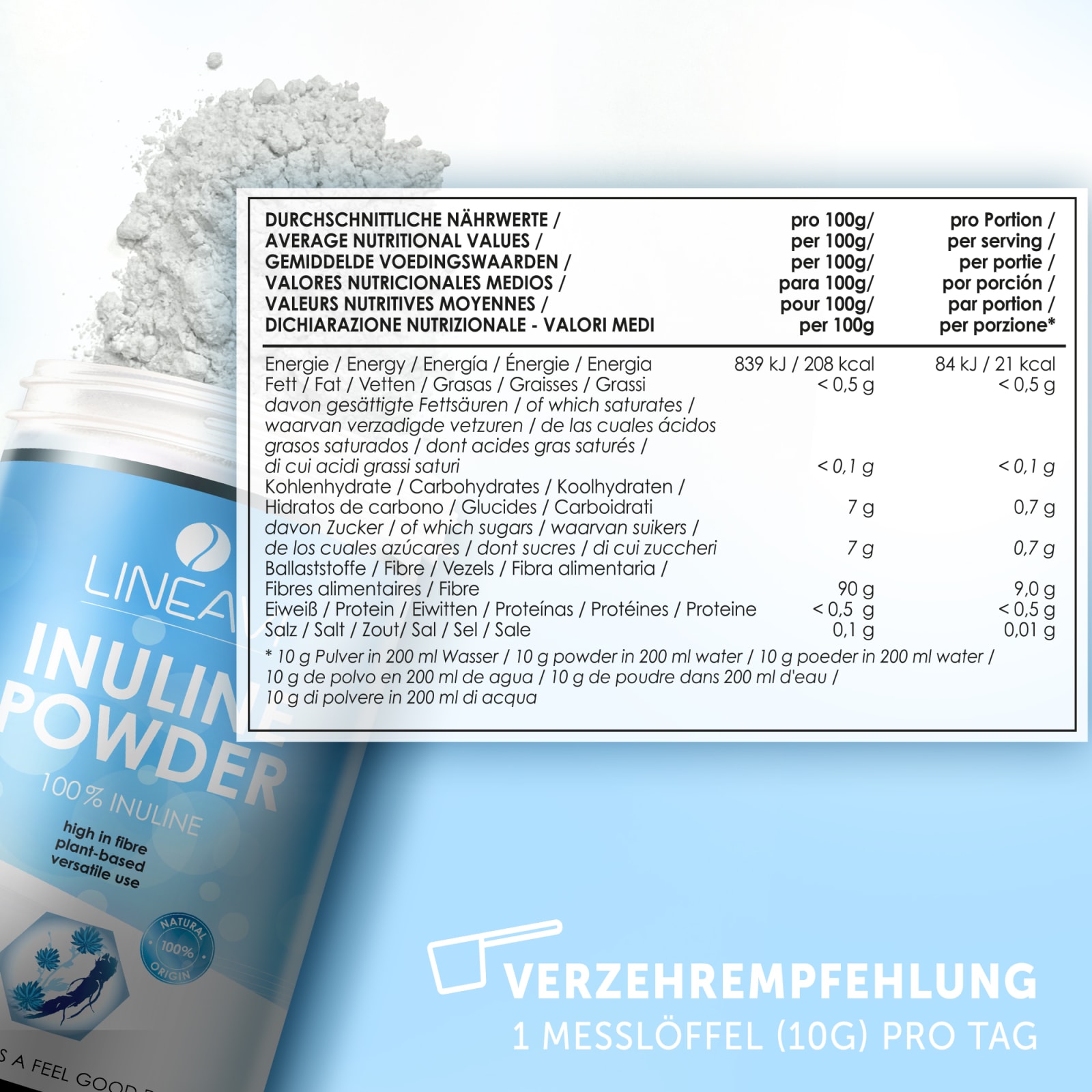 Doppelpack: LINEAVI Inulinpulver (2x500g)