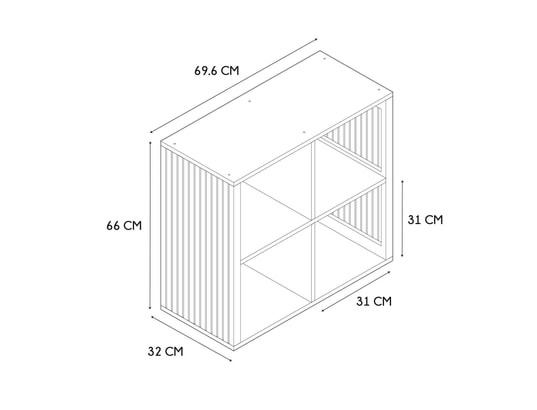 THE HOME DECO FACTORY - Etagère de rangement 4 cases saulk - marron
