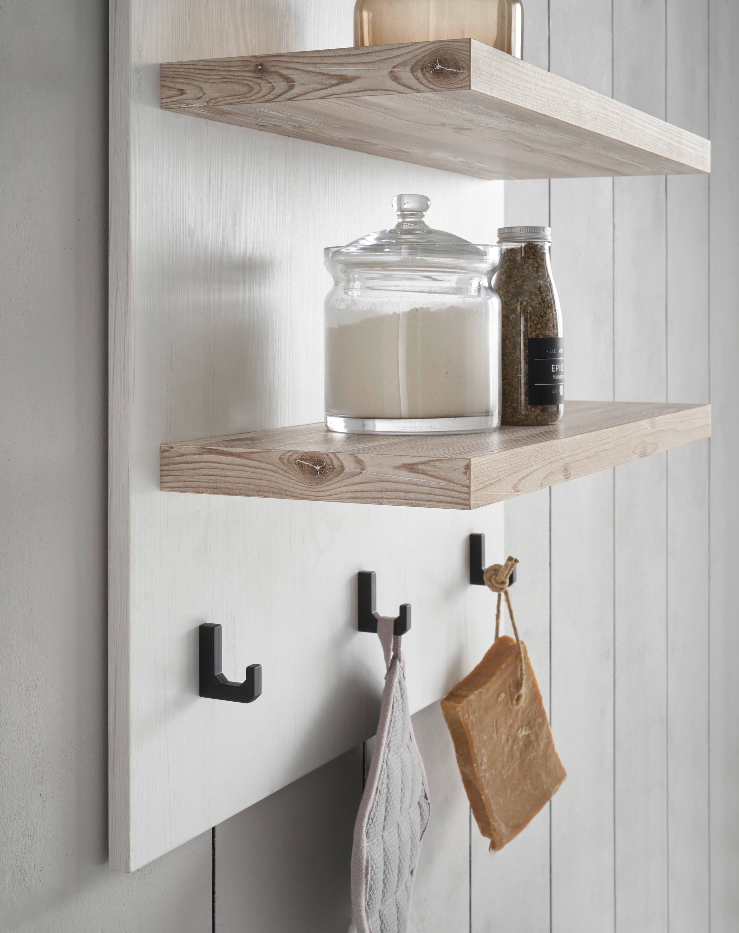Home affaire Küchenregal »Florenz, Wandboard in Pinie Weiss, Hängeregal, Wandregal« im Landhausstil, Breite 60 cm, 28 mm starker Ablageboden