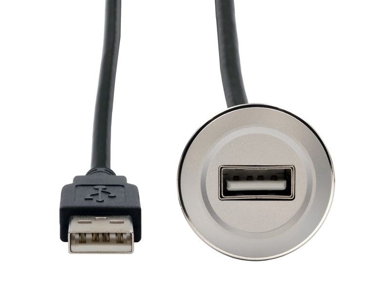 Exsys USB 2.0 Adapter Metall USB-A Stecker - USB-A Buchse Einbau-Adapter Metall USB-A Buchse zu Stecker, 30 cm