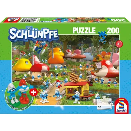 Schmidt Spiele Puzzle - In Schlumpfhausen, 200 Teile, mit Add-on (2 Figuren)