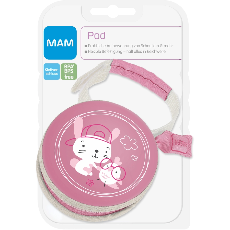 MAM Schnullertäschchen in rosa, Motiv: Hase