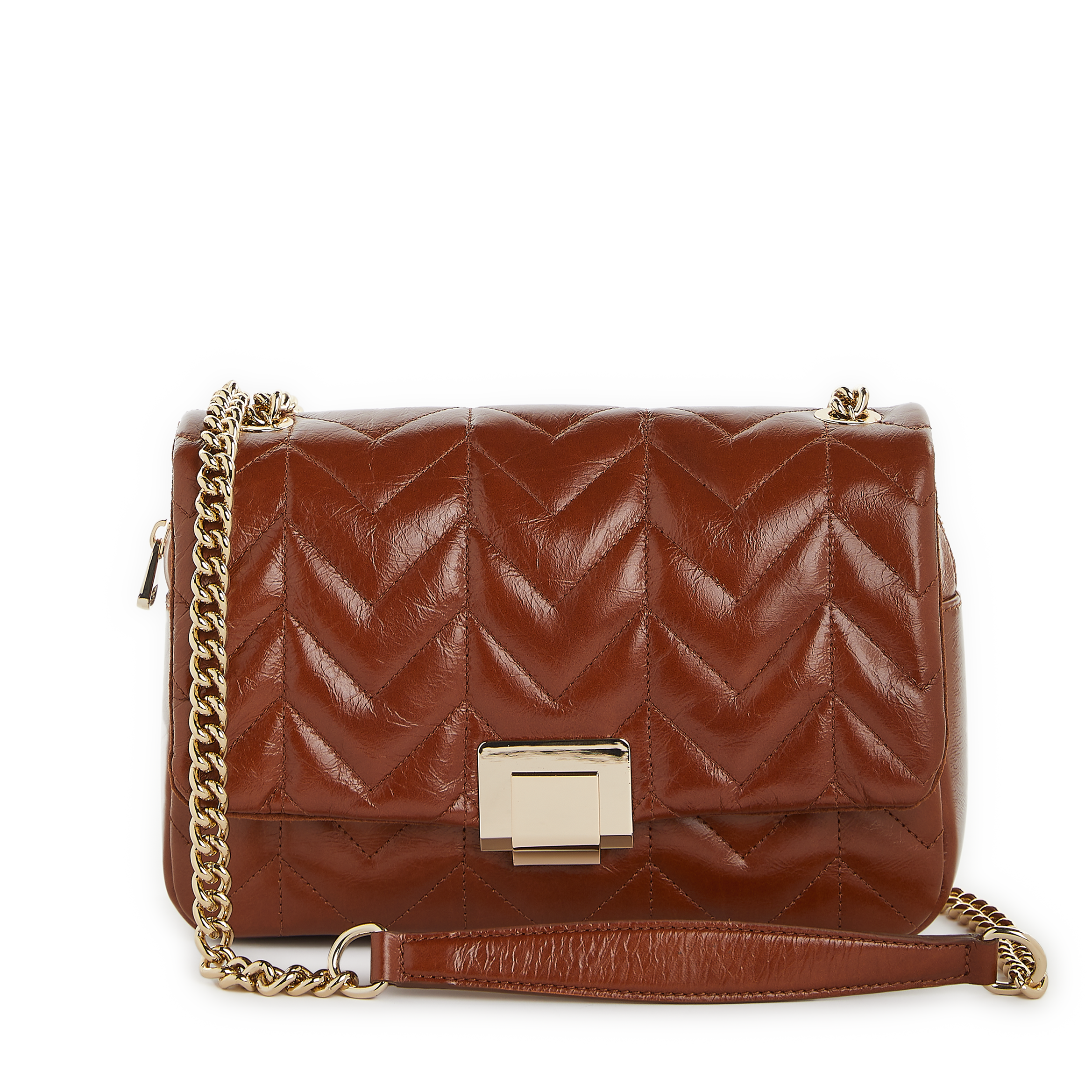 ELLA - Sac bandoulière en cuir matelassé | Jaune