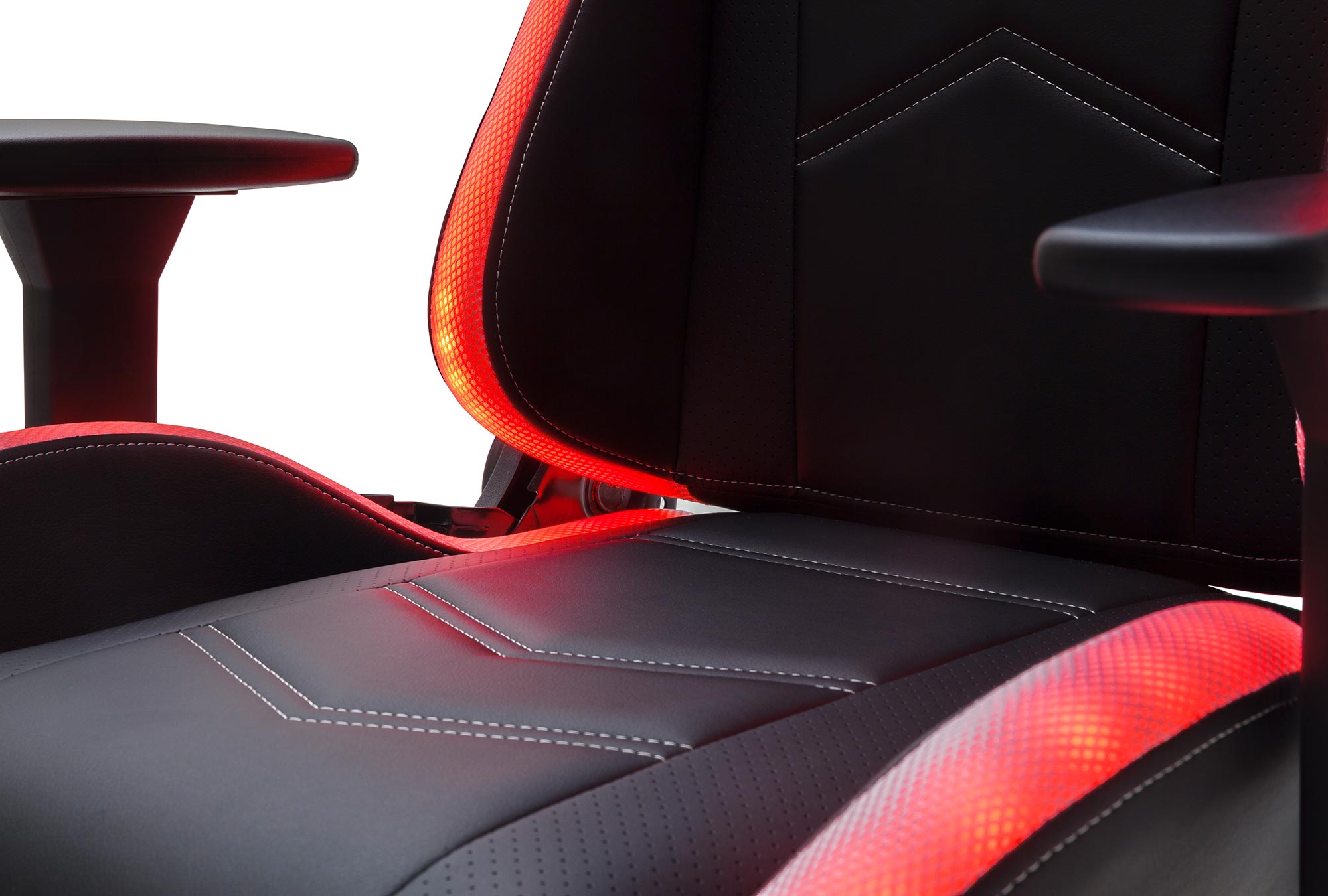 Gaming-Drehstuhl - schwarz - mit LED-Beleuchtung