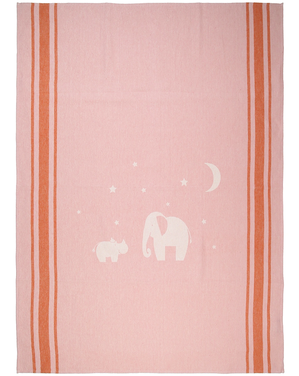 Kinder-Baumwolldecke ELEFANT (100x140) in rosa