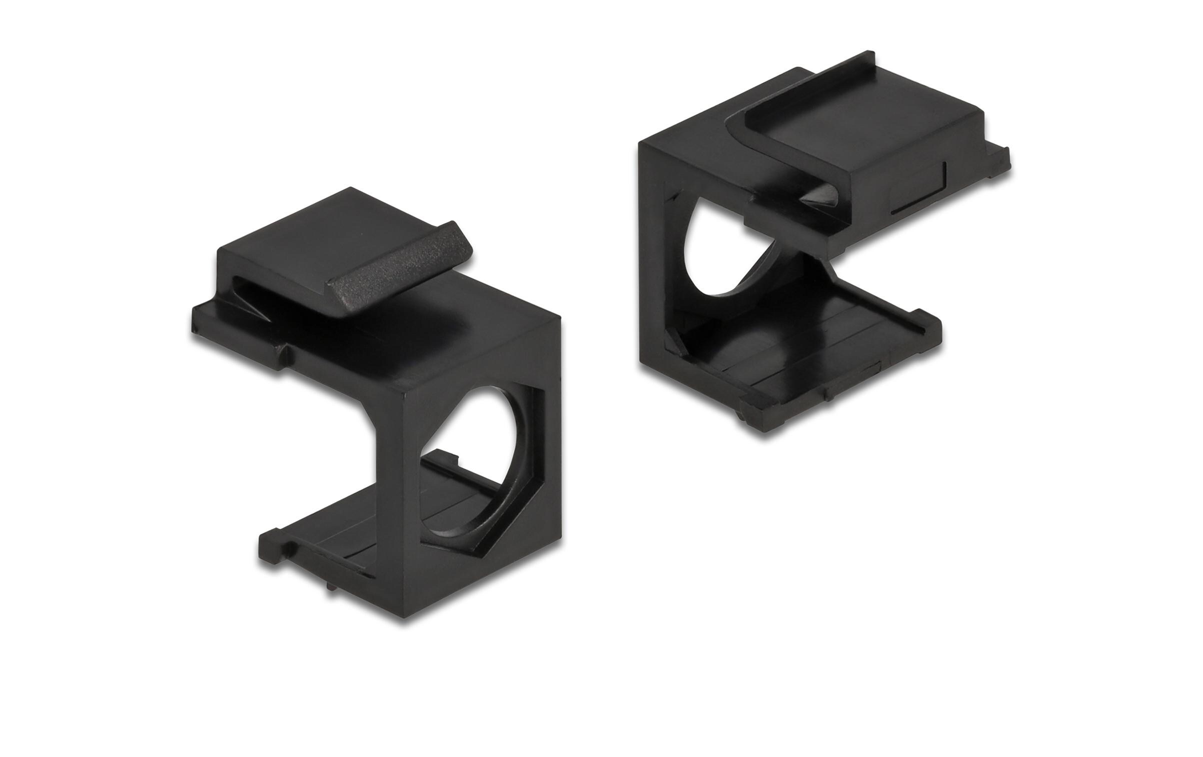 Keystone Abdeckung 4er-Pack, 9.7 mm Durchführung, SchwarzDelock Keystone Abdeckung schwarz mit 9.7 mm Durchführung 4 Stück