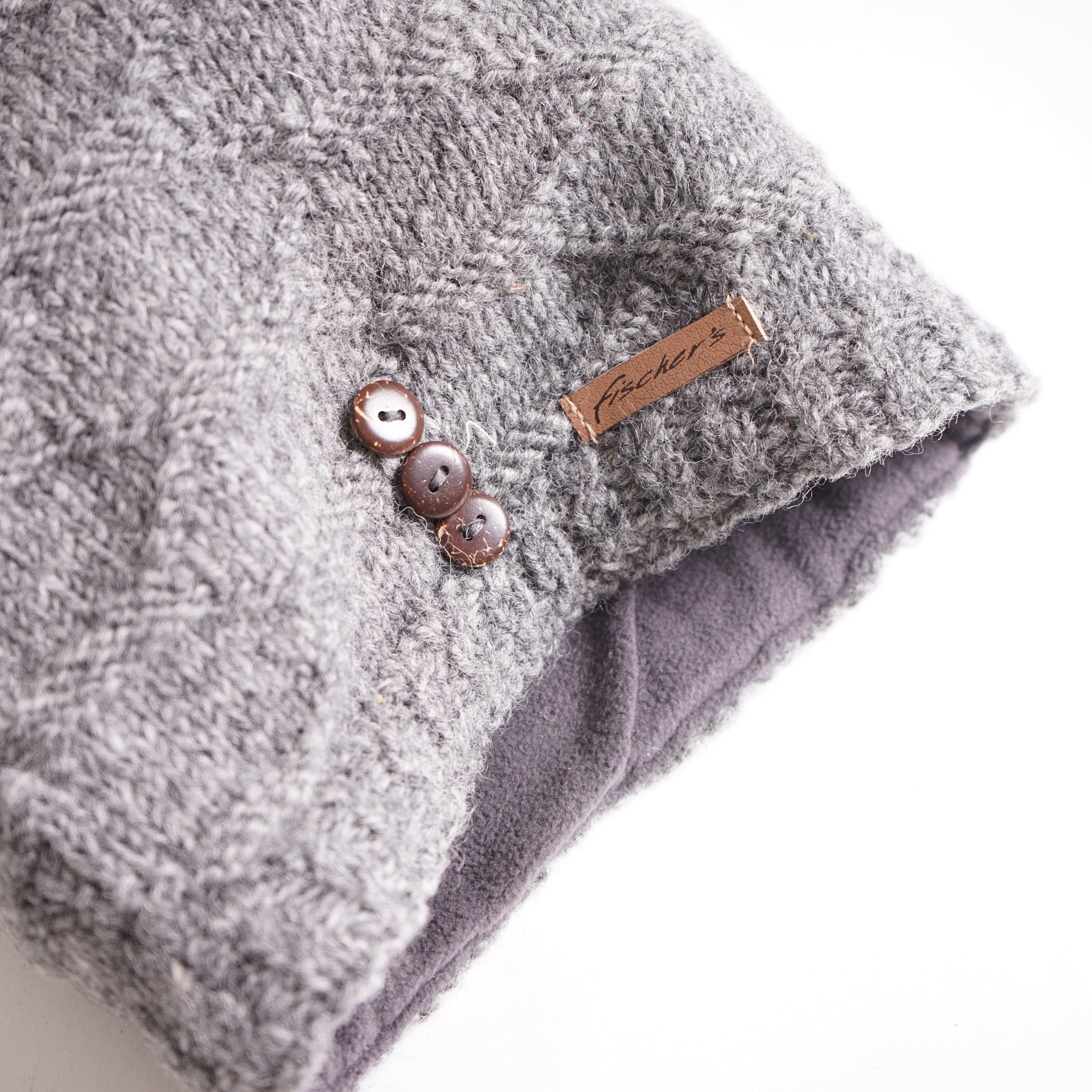 Beanie-Mütze, grau, handgestrickt in Nepal günstig bestellen