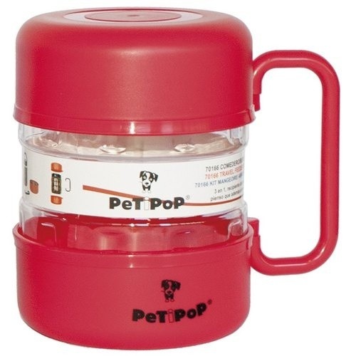 Bebedouro/Comida Portátil Vermelho para Cães