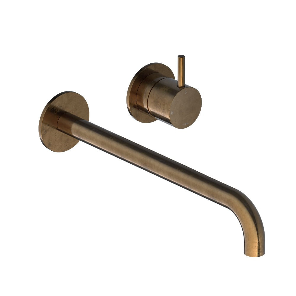 Hotbath Cobber 2-gats inbouw wastafelkraan 25cm verouderd messing