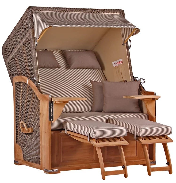 Strandstoel Nordstrand Teak PE grijs Design 510
