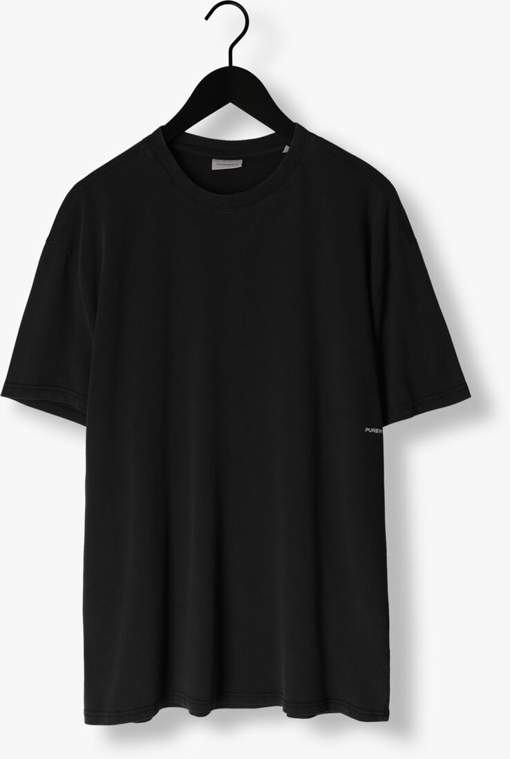 PUREWHITE zwarte purewhite t-shirt tshirt with small front logo at side and big back print