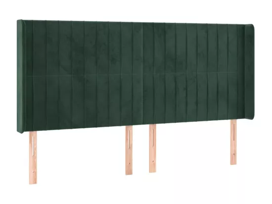 Sommier tapissier matelas et LED Vert foncé 160x200 cm Velours