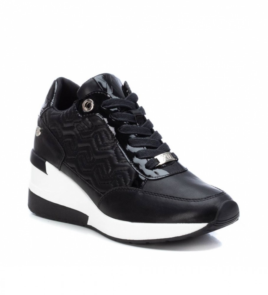 Tênis Xti 140050 Preto - Altura do Salto Anabela: 7cm -