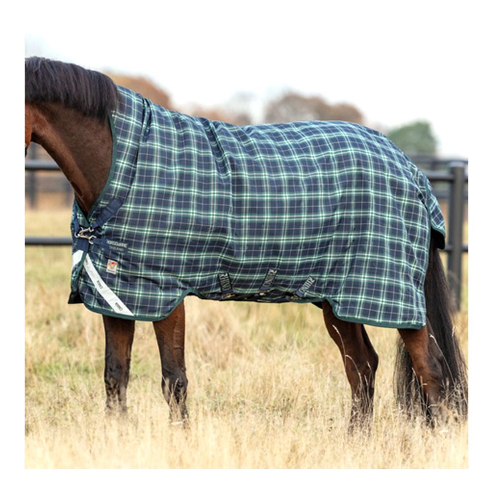 Horseware RHINO WUG 450G - Couverture de paddock hunter check/navy/green