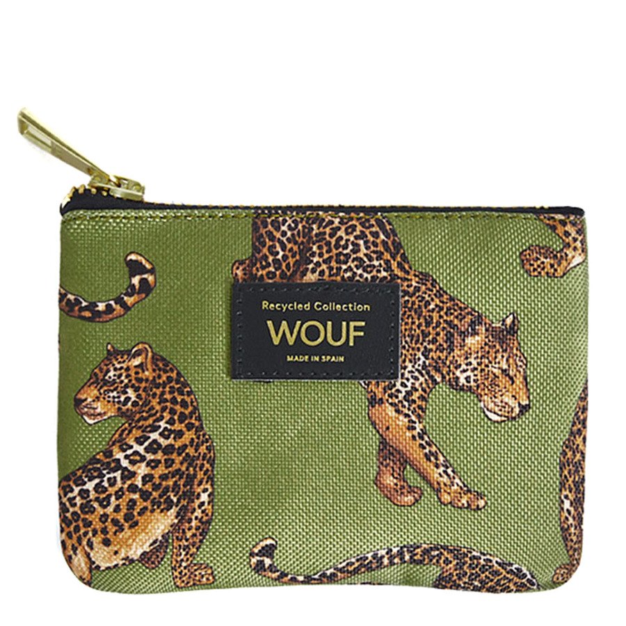 Wouf Olive Leopard Small Pouch
