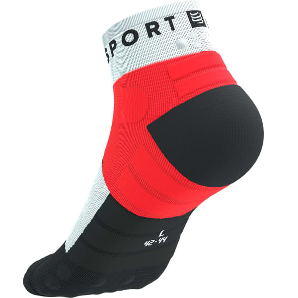 Chaussette running COMPRESSPORT ULTRA TRAIL LOW SOCKS FLUO RED/WHITE