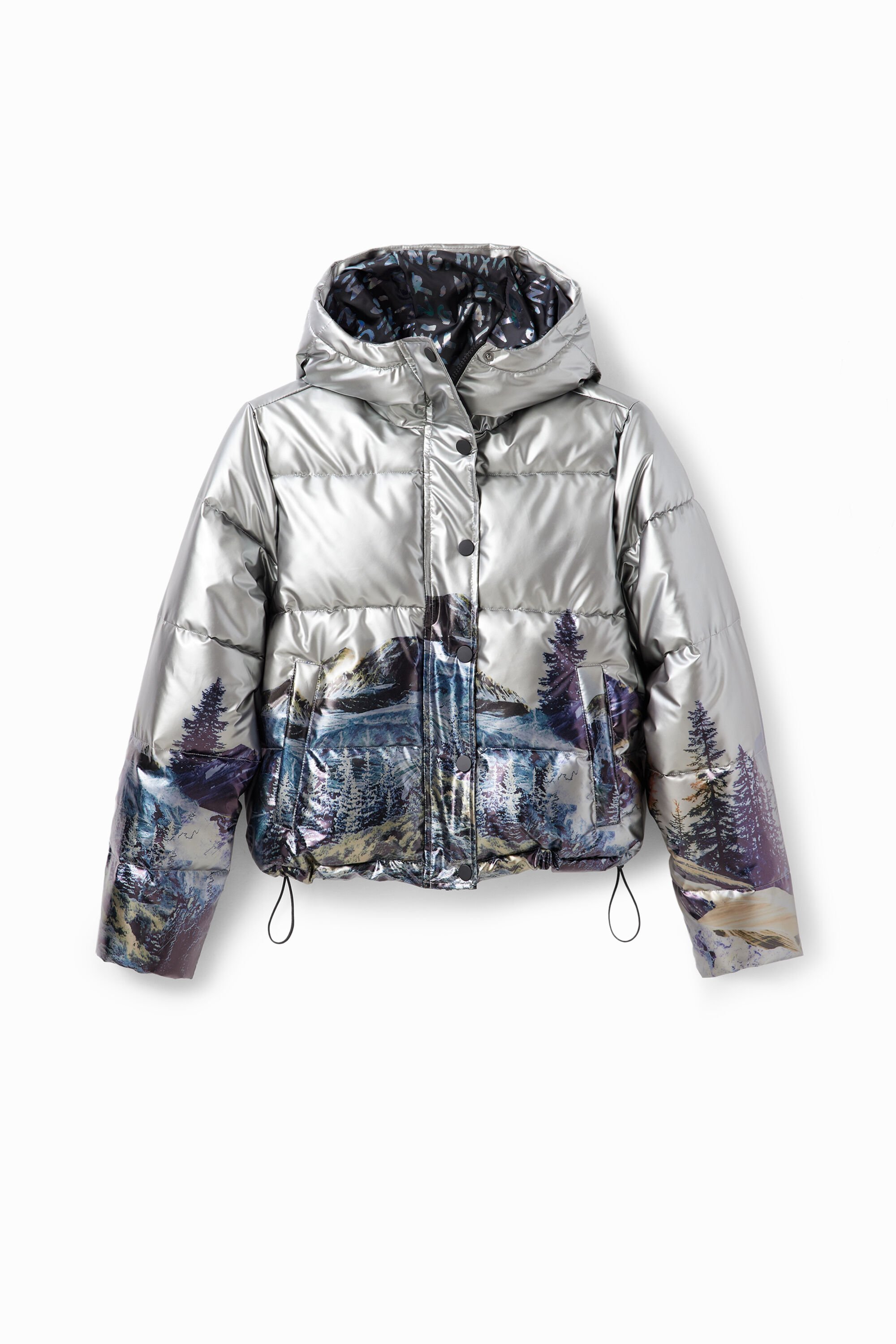 Veste courte matelassée métallisée
