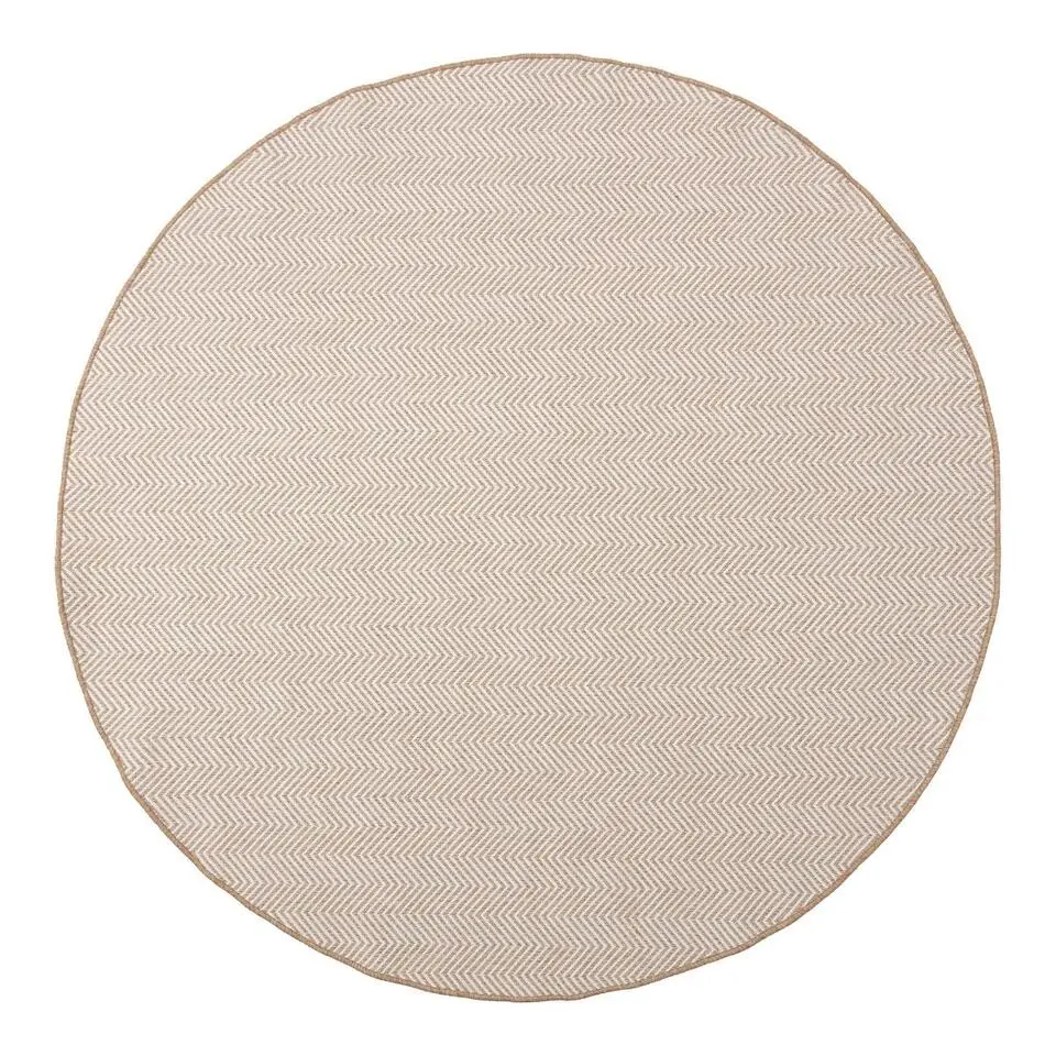 Interieur05 rond buitenkleed jute naturel zigzag - 240 x 240 cm